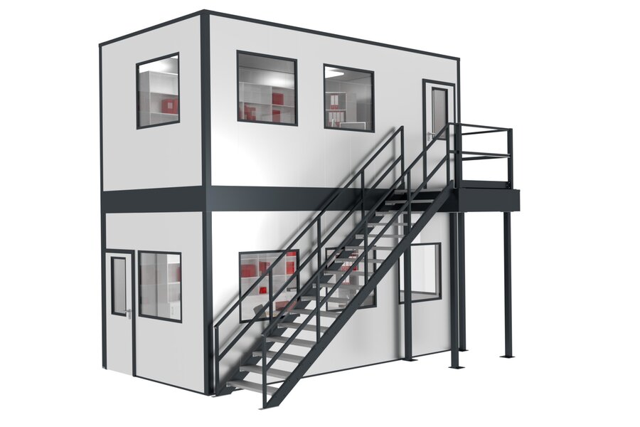 Hallenbüro mehrgeschossig_Doppelstockbüro Hallenbüro mehrgeschossig_Doppelstockbüro